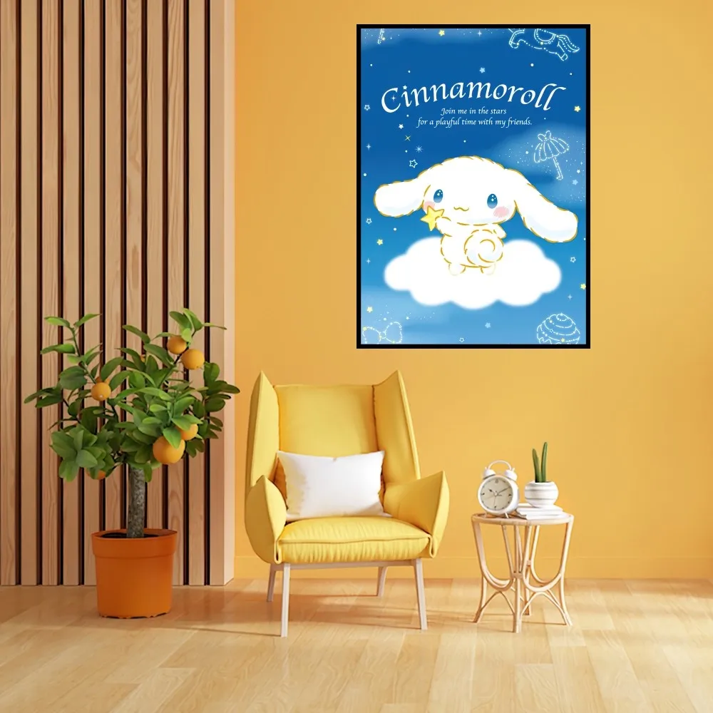 Cute Cinnamoroll Dog Poster Prints Wall Painting Bedroom Living Room Decoration Office Small