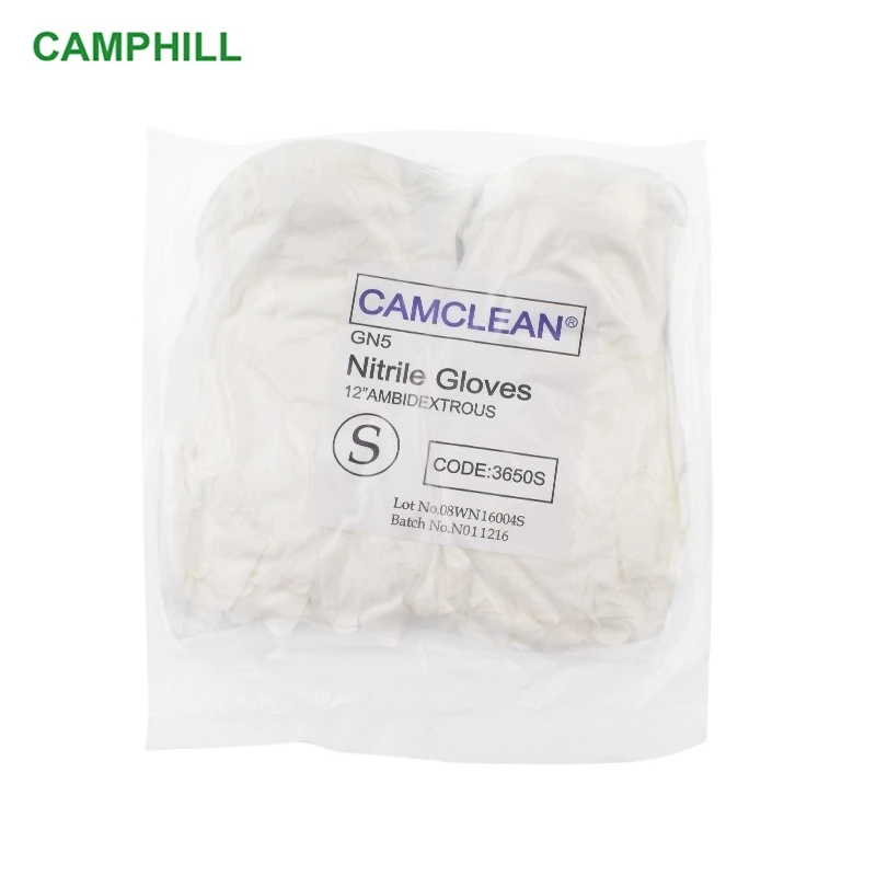 High quality 12-inch disposable purification nitrile gloves clean room, Biological research waterproof, wear resistance gloves