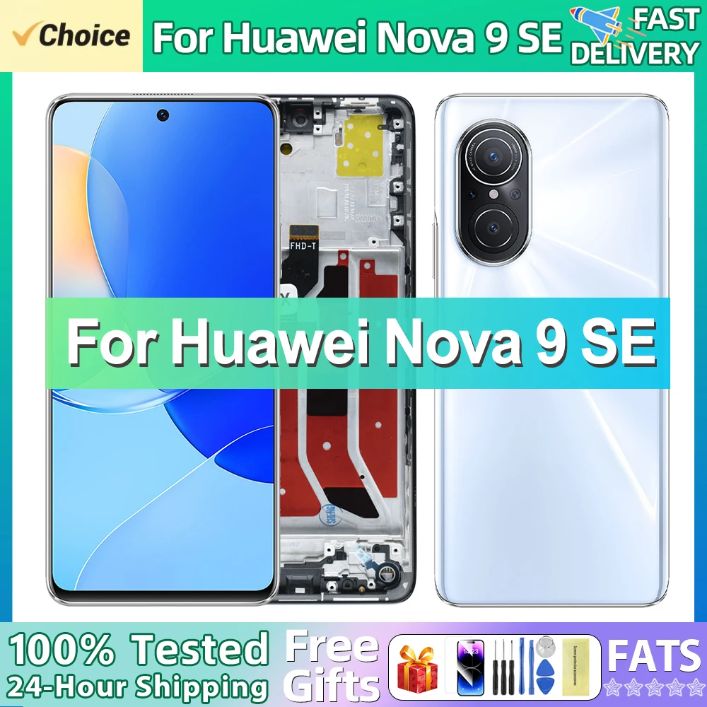 6.78\'\' High Quality For HUAWEI Nova 9 SE For JLN-LX1 JLN-LX3 LCD With Frame Display Touch Screen Digitizer Assembly Replacement