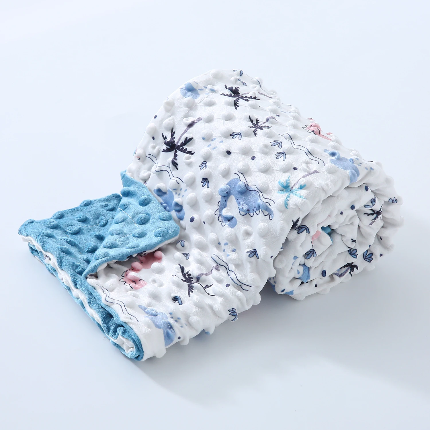 1PC 100*80cm/39.37*31.49in Velvet Blanket with Cartoon Print Design, Soft & Skin-Friendly Baby Blanket in Double-layer,Suitable
