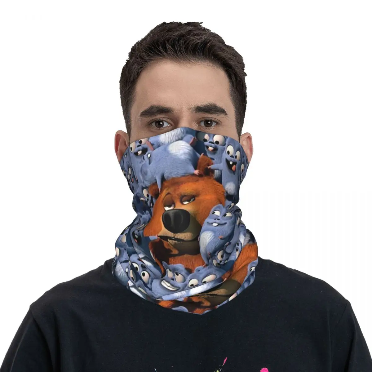 Grizzy And The Lemmings Bandana para el cuello para hombres y mujeres, polaina estampada, bufanda envolvente, sombreros cálidos, equitación para adultos, transpirable