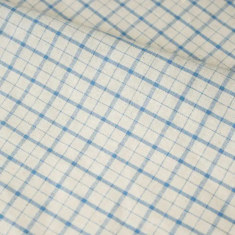 Kenaf Color Retro a cuadros a rayas hilo teñido tela de algodón puro mantel camisa ropa para niños vestido bolsa DIY tela para ropa