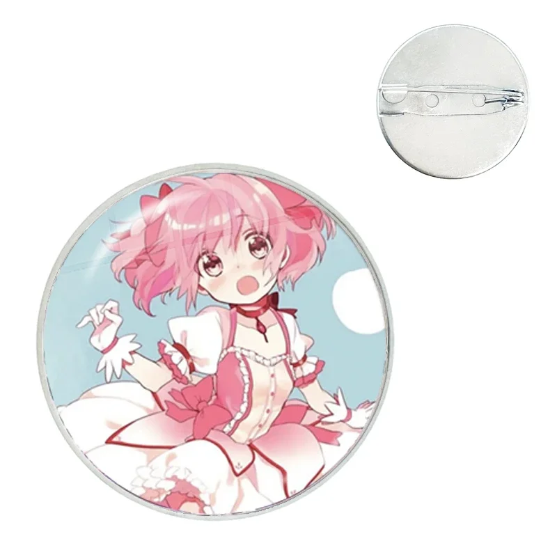 Broches de cristal de Puella Magi Madoka Magica, broches de Kaname Madoka, Pin de cabujón para ropa, accesorios para sombreros