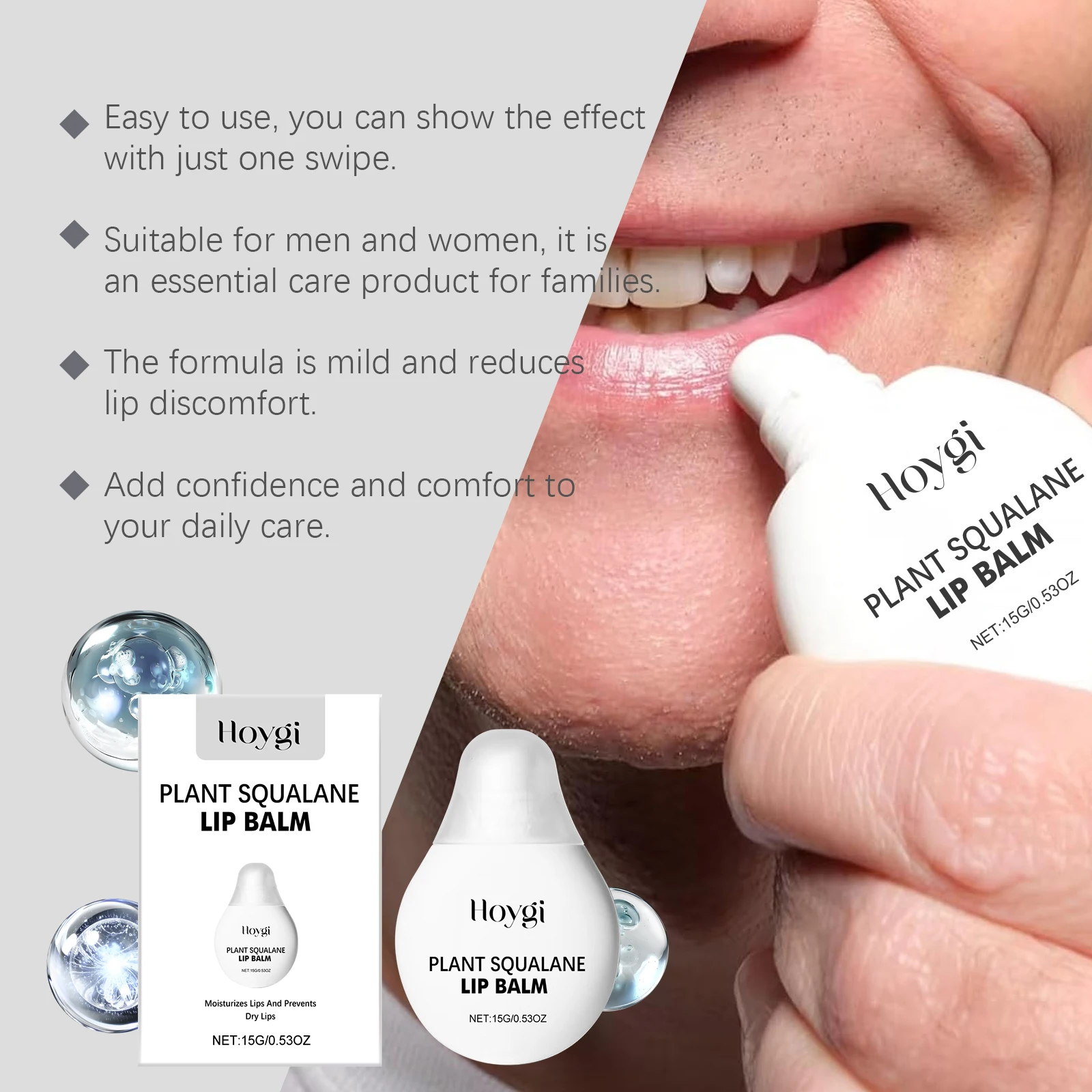 Hoygi Moisturizing Lip Balm Long Lasting Lip Treatment Exfoliate Dead Skin Lip Care Stick Mild Boost Lip Gloss Soften Lip Balm