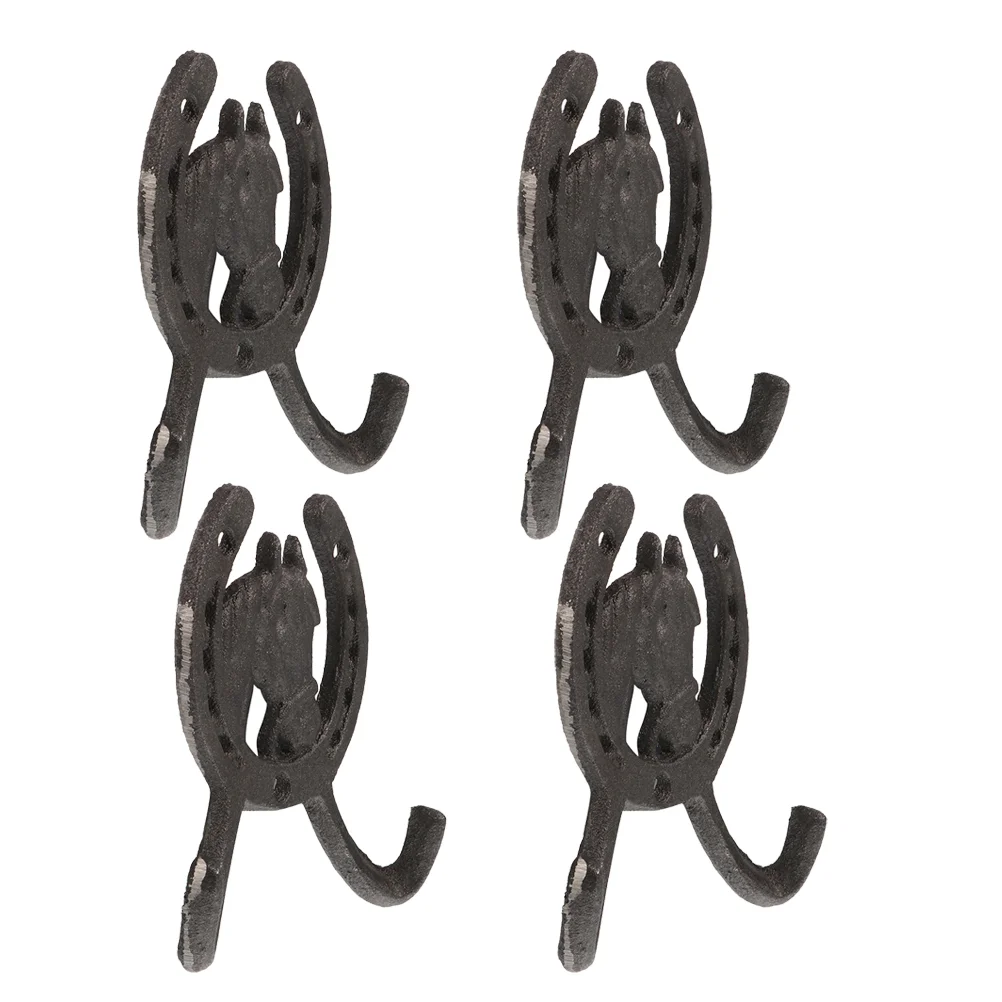 

2PCS Cast Iron Horse Wall Hooks Vintage Decorative Home Coat Hangers for Key Towel Coat Hat Storage Rustic Wedding Decor