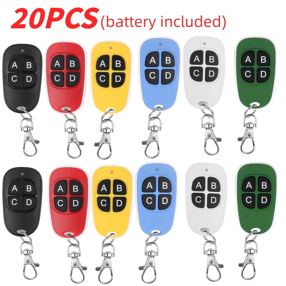 20pcs Remote Control 433mhz Car Key Garage Door Gate Opener Controller Duplicator Clone Cloning Code