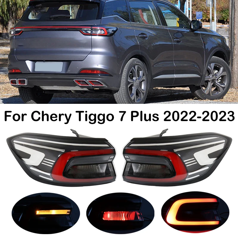 LED Car Rear Bumper Tail Light Turn Signal Light Stop Brake Light Taillights Assembly Tail Lamp For Chery Tiggo 7 PLUS 2022 2023