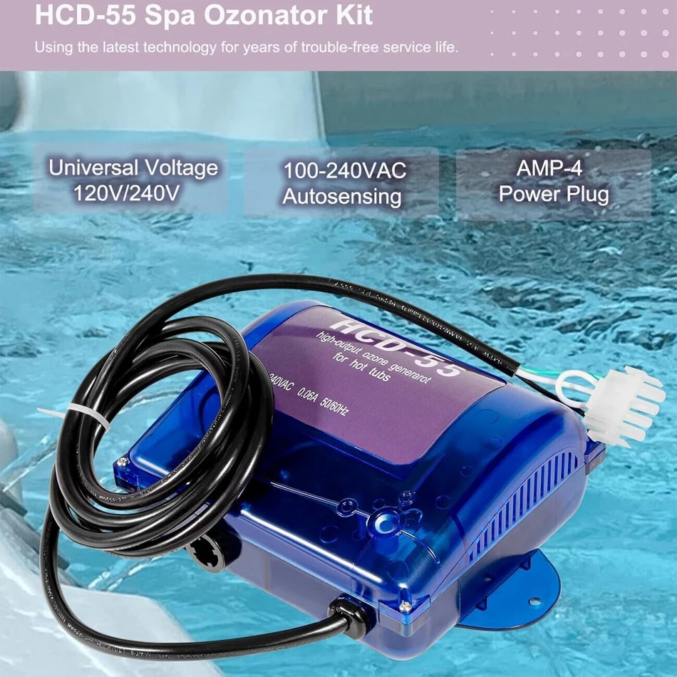 

TM HCD-55 Spa Ozonator Kit: Hi-Output Ozone Generator Replacement for Clarathon for Hot Tubs & Swim Spas