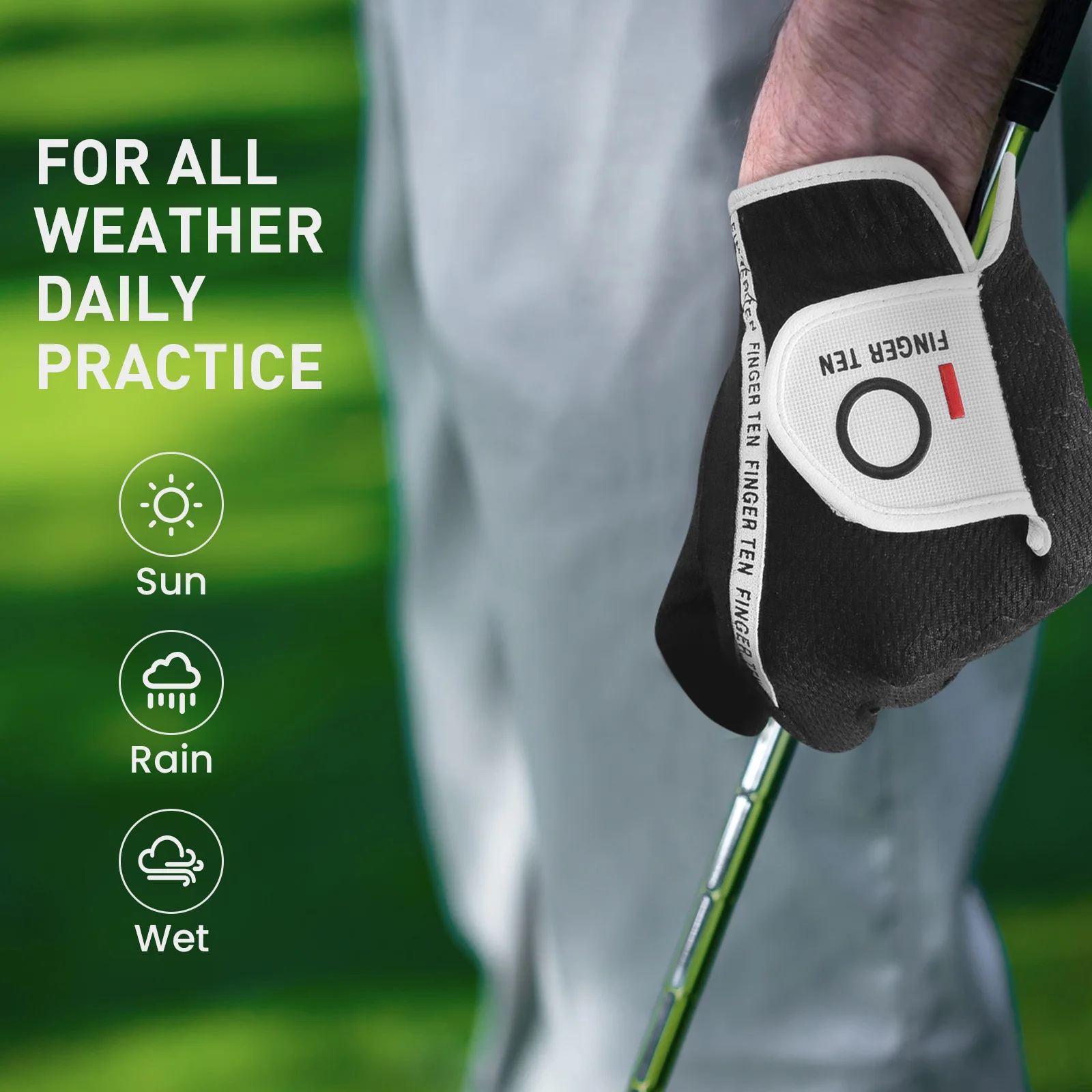 Left Hand Right Golf Gloves Men 3 Pcs Performance Mesh Non-Slip Soft Micro Breathable Black Gray Green Glove Drop Shipping