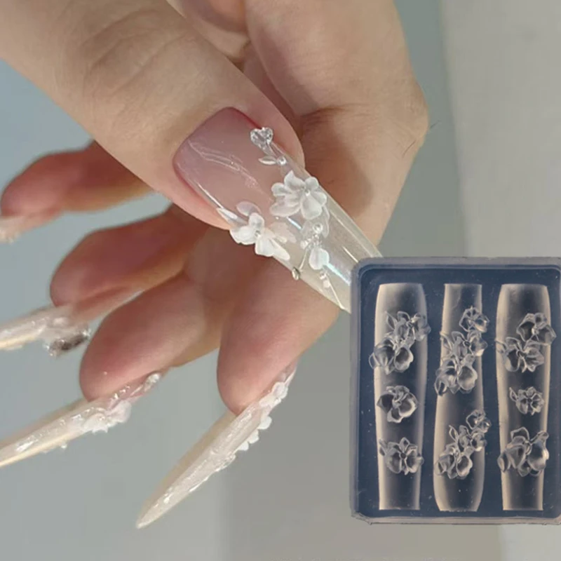 Bestseller Blumen-Nagel-Silikonform Blumenkorb-Form Nagelkunst-Form 3D Nageldekoration Zubehör Maniküre-Werkzeug