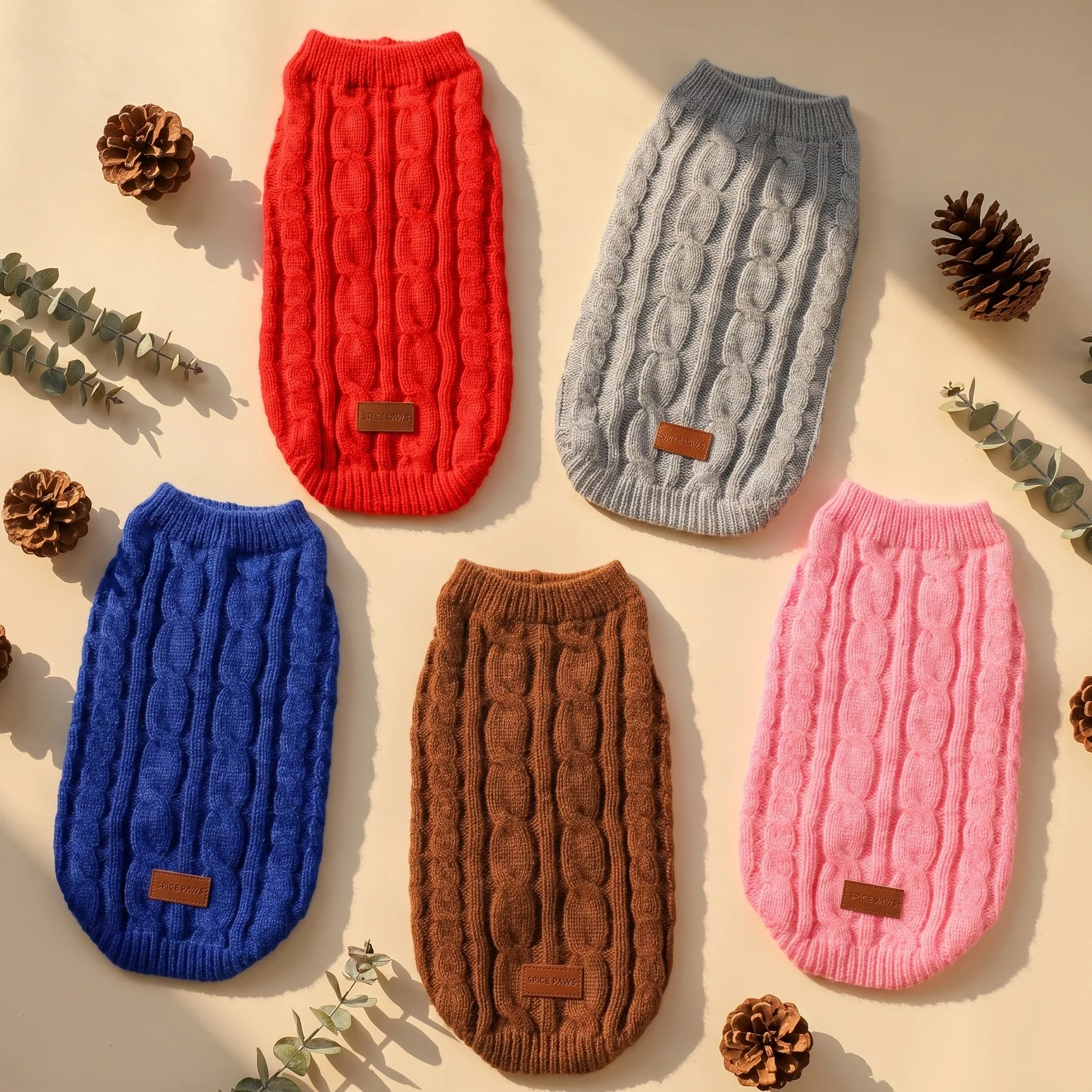 Hundepullover, gestrickte Weste für Haustiere, geflochtene Hundekleidung im Stil von „Fried Dough Twists“, warmer Mantel für Haustiere für Herbst und Winter, Kleidung für kleine Hunde. – Detail 1