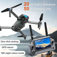 S880 Flagship Drone 8K Dual Cameras 3-Axis Gimbal 5G FPV GPS Return TouchScreen RC Obstacle Avoidance Optical Flow Hovering Dron