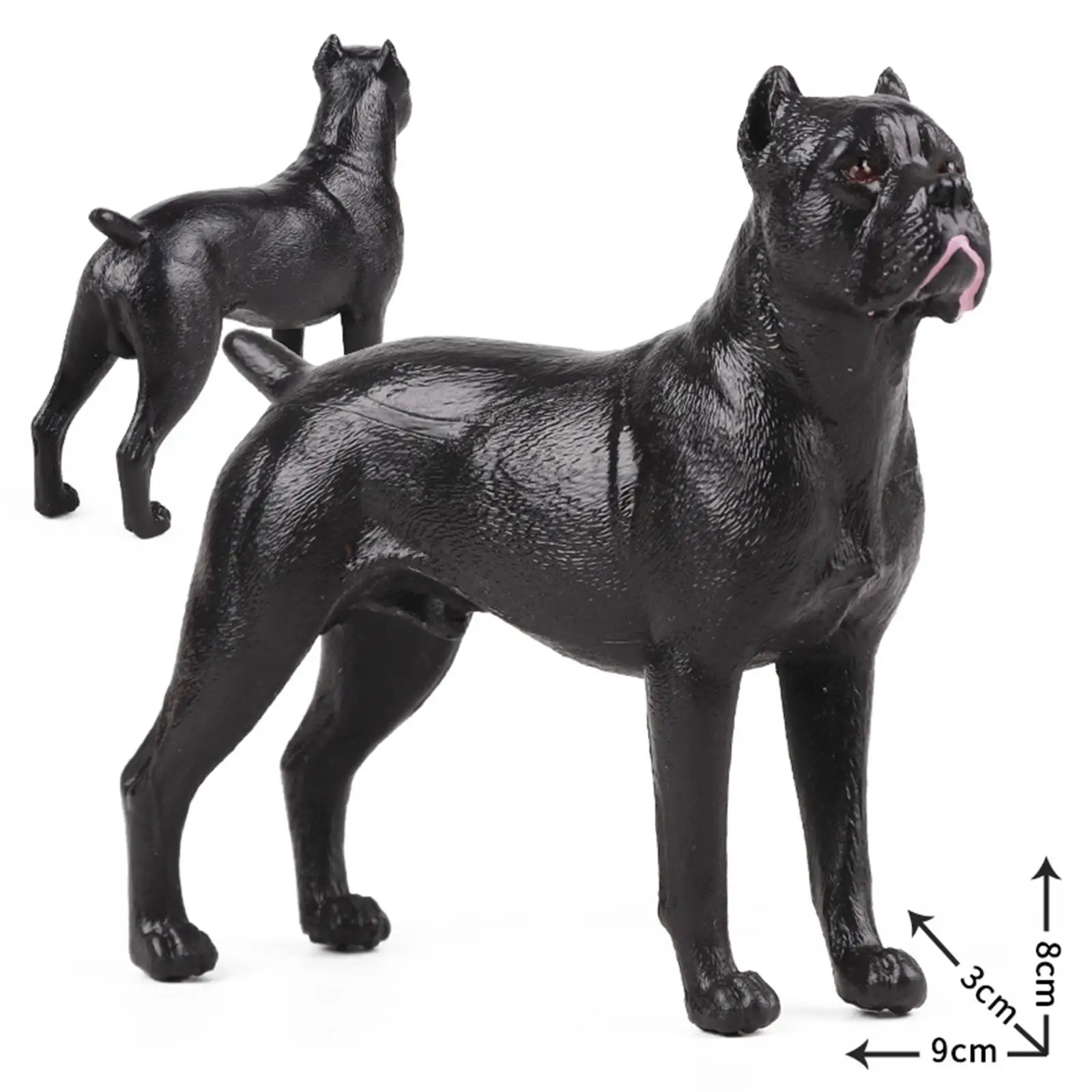 2 x realistische Hundefiguren, Modelle, handbemaltes Tierspielzeug, Statue, Skulptur für Kuchendekoration, Partygeschenke