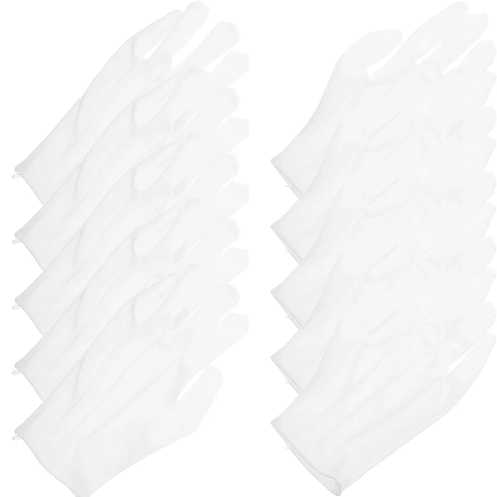 10Pairs Formal White Protective Gloves Breathable Polyester Jewelry Inspection Gloves for Watches Antiques Coins Handling and