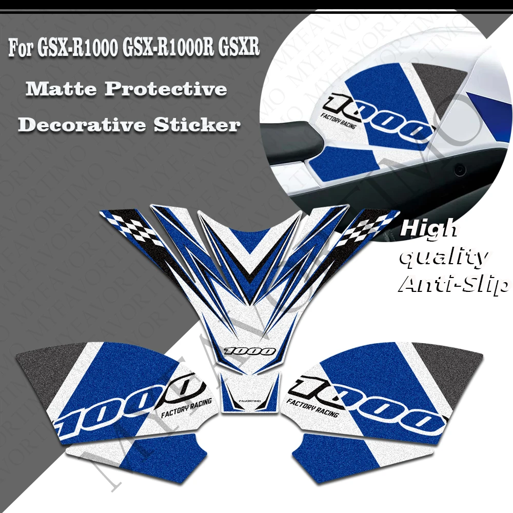 gsx-r1000、gsx-r1000r、gsx-1000-r、gsx-1000r用。40周年記念タンクパッド、ニーパッド、タンクカバー保護ステッカー、デカール、アクセサリー。