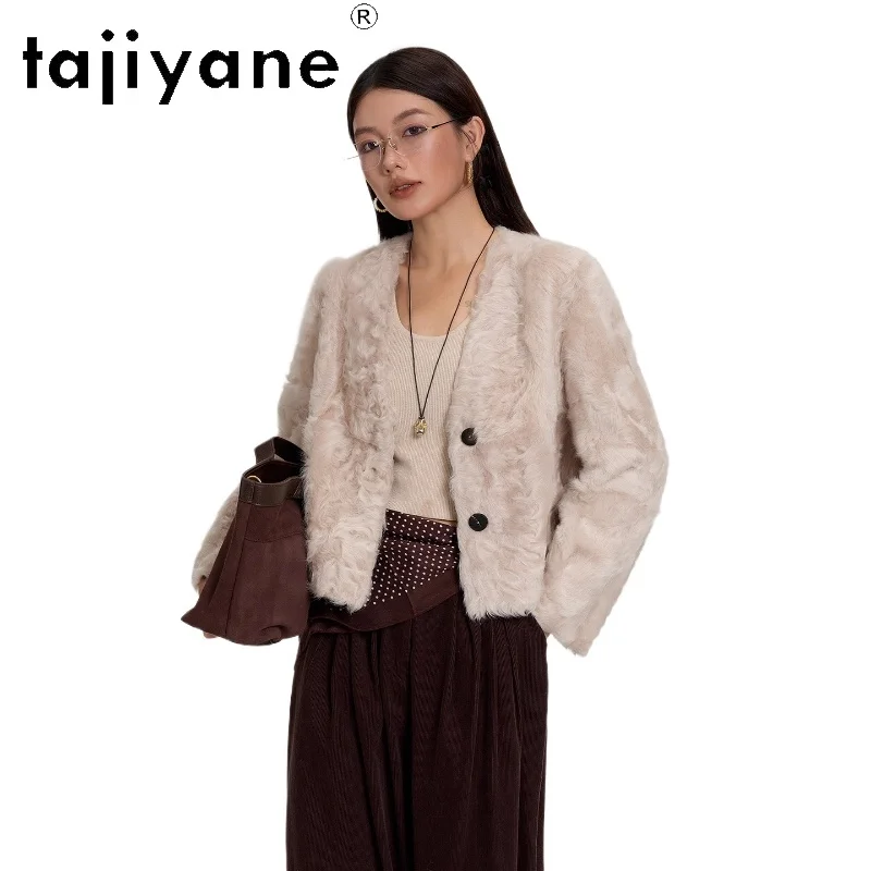 TAJIYANE Natürliche Wolle Schaffell Mantel Hohe Qualität Kurze Reversible Echtpelz Jacke Frau Kleidung 2025, Winter Outerwearsба
