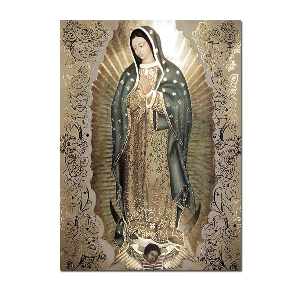 DIY 5D Diamond Painting Our Lady of Guadalupe Cross Stitch Full Diamond Embroidery Virgin Of Guadalupe Religious Art Home Decor