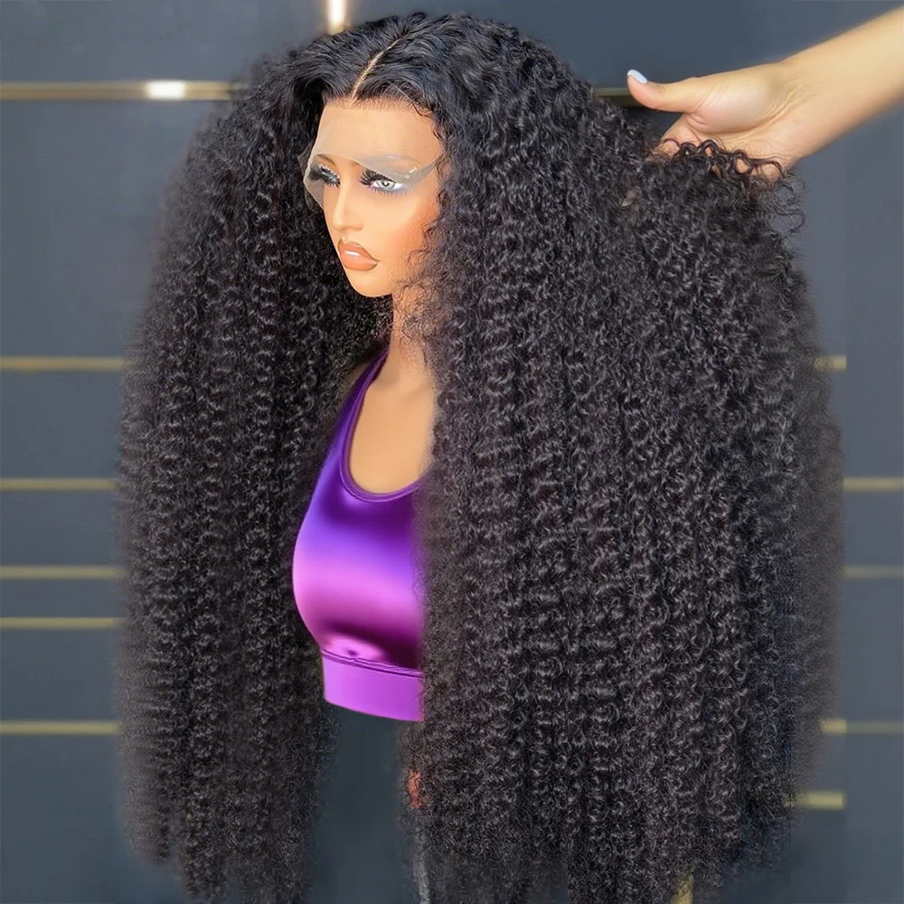 220 high density human hair wigs 30 40 inch black hd lace frontal wig pre plucked front 13x6 13x4 kinky curly deep water wave