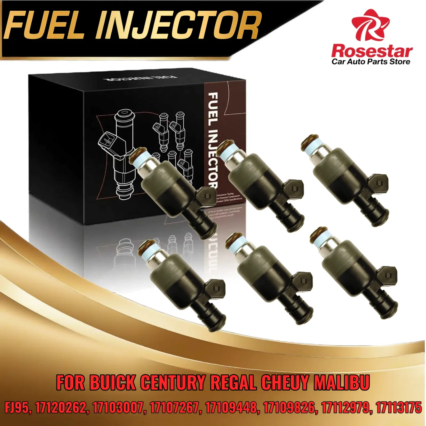 

6pcs Fuel Injector for Chevy Malibu Camaro Buick Regal Pontiac Firebird FJ95 17120262 17109826