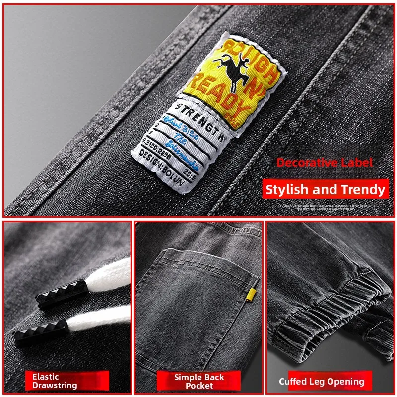 Fce gevoerde, losse jeans voor heren, lange broek met middelhoge taille, casual Sle, winterseizoen, faiontrend