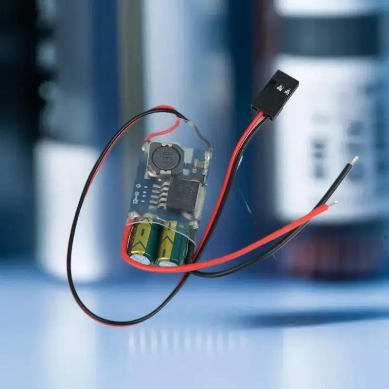 Receptor de Dron RC, fuente de alimentación externa UBEC-5A 2-7S BEC, regulador de interruptor antiinterferencias de protección completa de ruido RF más bajo