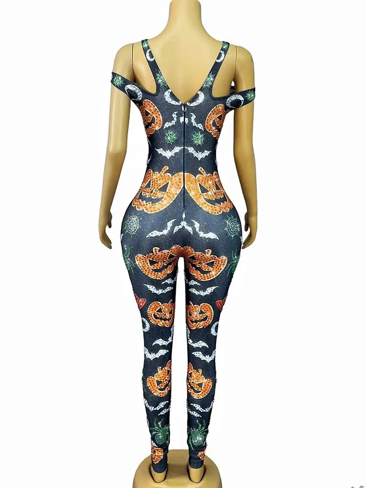 High Quality Hot Stamping Sexy Suspender Elastic Printed Jumpsuit 2025 New Fashion Custom Women'S Clothing