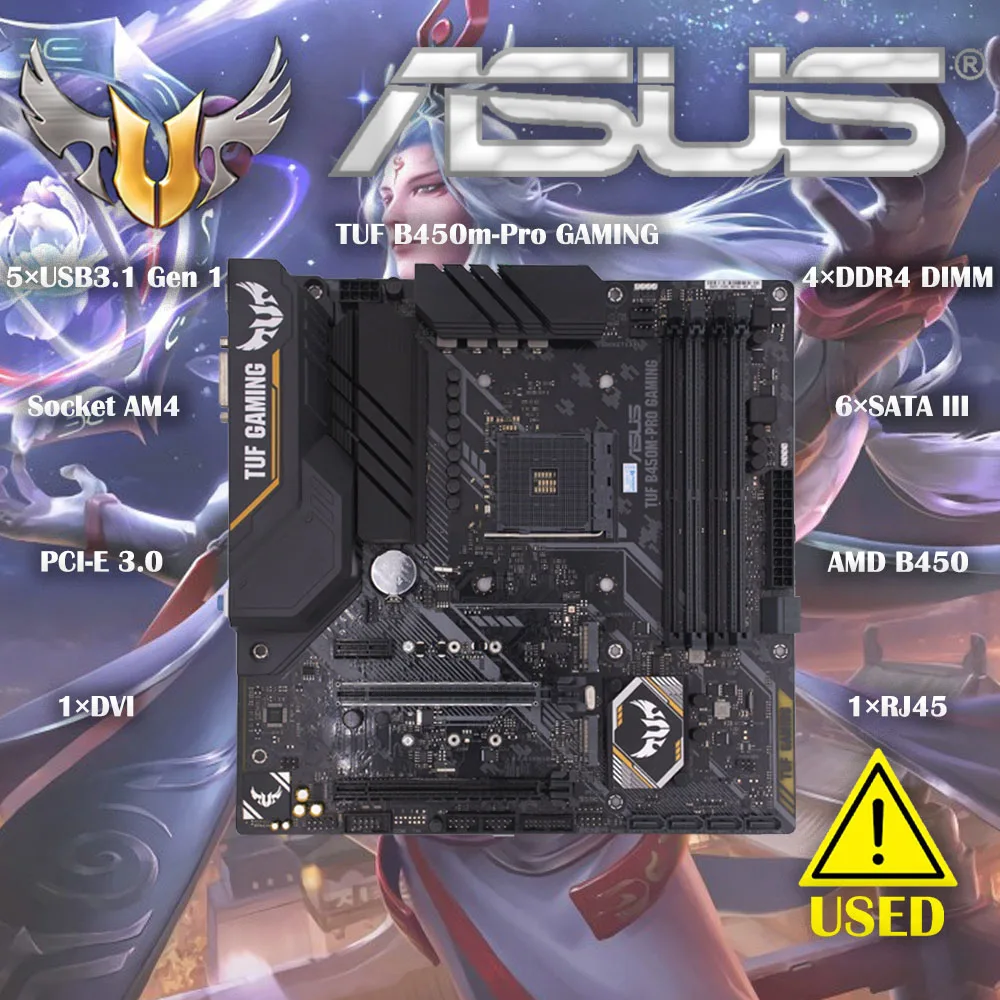 ASUS Motherboard TUF B450m-Pro GAMING MATX Motherboard Supports CPU 3700X/3600X/3600/2600