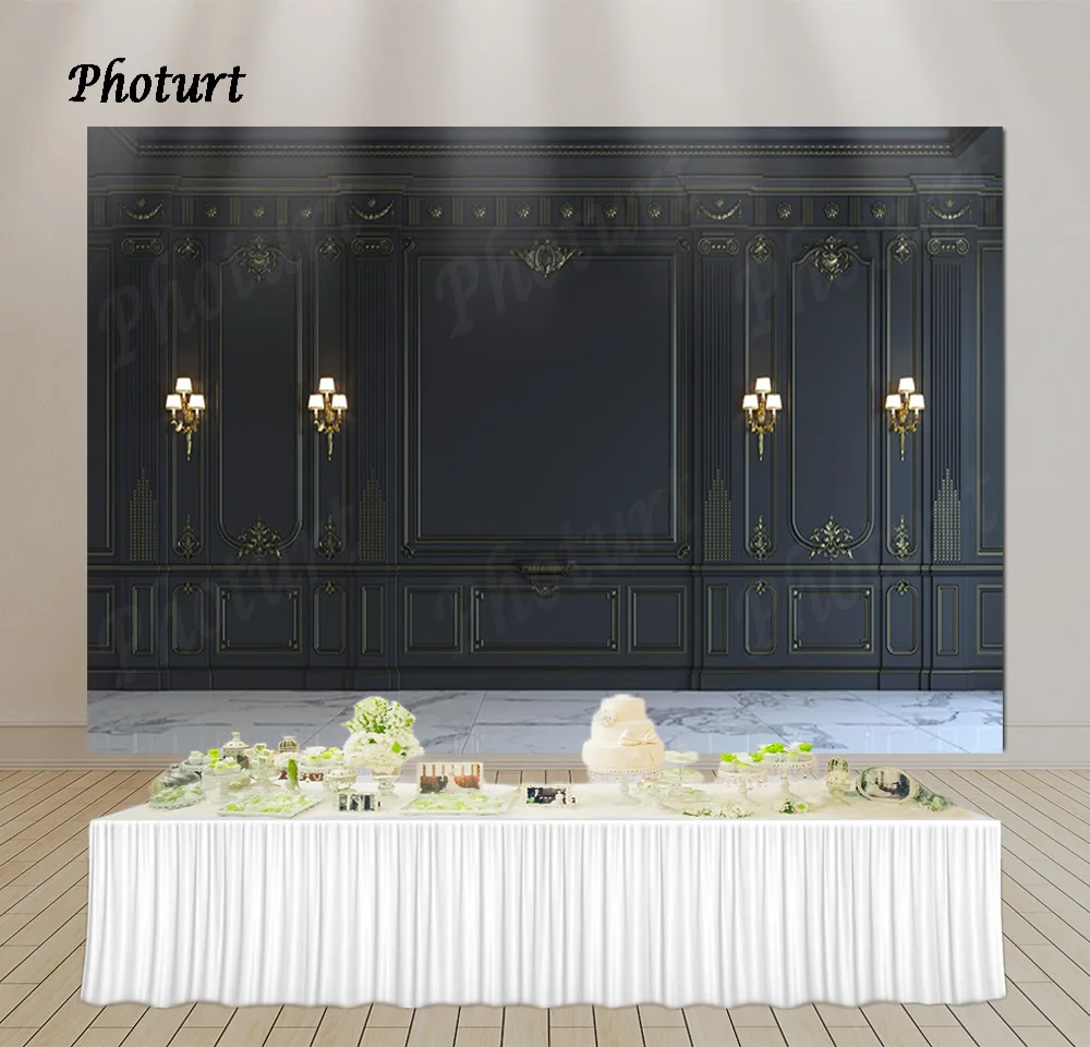 

PHOTURT Interior Wall Door Backdrop Wedding Birthday Background Vintage Wall Polyester Vinyl Photography Banner Decoration Props