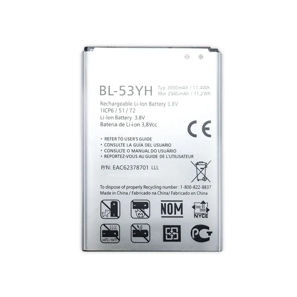 3000Mah BL-53YH BL53YH BL 53YH Replacement Phone Battery For LG G3 400 F400K F460 F470 D830 VS985 D850 D852 D855 D859