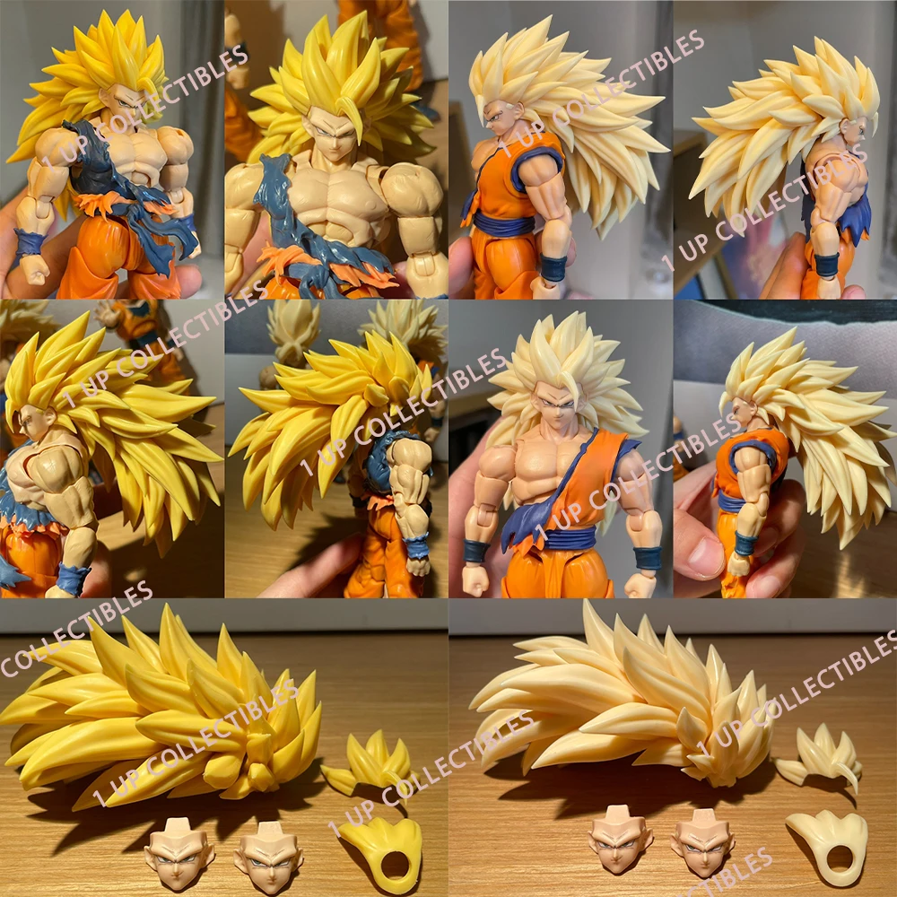 

JEsse TOYS Lightning Marbles Son Goku Head Action Figure Accessories Kit Dragon Ball SHF Super Saiya SSJ3 Anime Figure Toys Gift