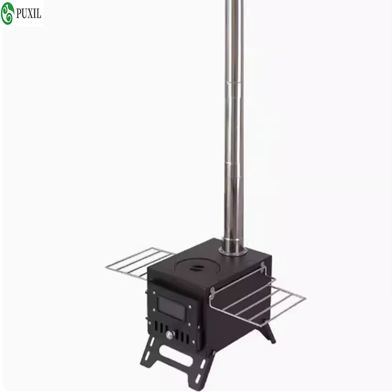 Outdoor camping firewood stove tent heating stove lighting fire picnic stainless steel folding heating stove