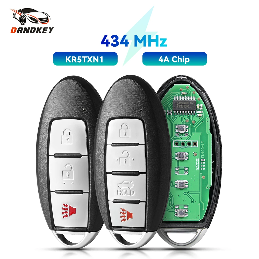 

Dandkey S180144500 KR5TXN1 Keyless For Nissan Rogue Kicks X-Trail 2019 2020 Proximity Smart Car Remote Key Fob 433MHz 4A Chip