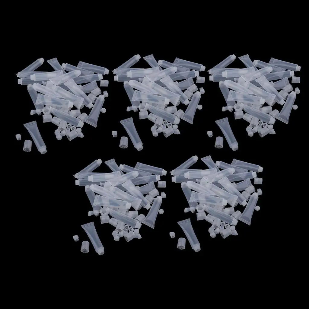 100개 8g 빈 립글로스 DIY 스퀴즈 튜브 립 스테인 틴트 용기 병