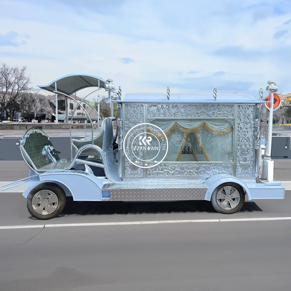 Wholesale Horse Hearse European Style Funeral Carriage Customized Electric Glass Cover Hearse For Sale