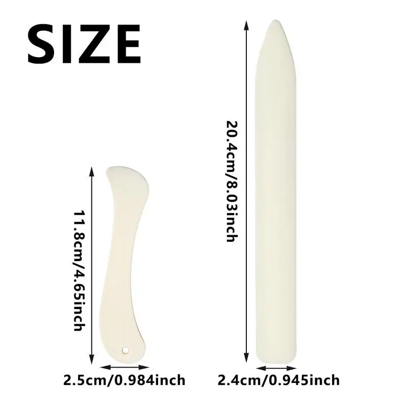 Leather Craft Bone Folder 2Pcs Hand Sewing Tool Scoring Folding Creasing Edges For Leather Paper Plastic Handmade Projects view 6