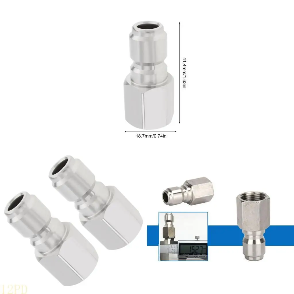 

12PD 2 шт., стальные муфты для быстрого подключения для мойки высокого давления, фитинг с наружной резьбой NPT 3/8 дюйма для до