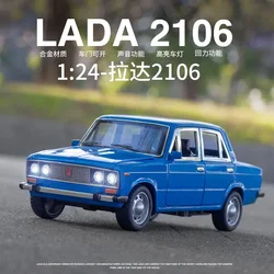 New 1:24 Alloy Model Cars 2016 Lada Retro Sedan Miniature Children Collect Gift Kids Boys Classic Metal Vehicle Hot Toys