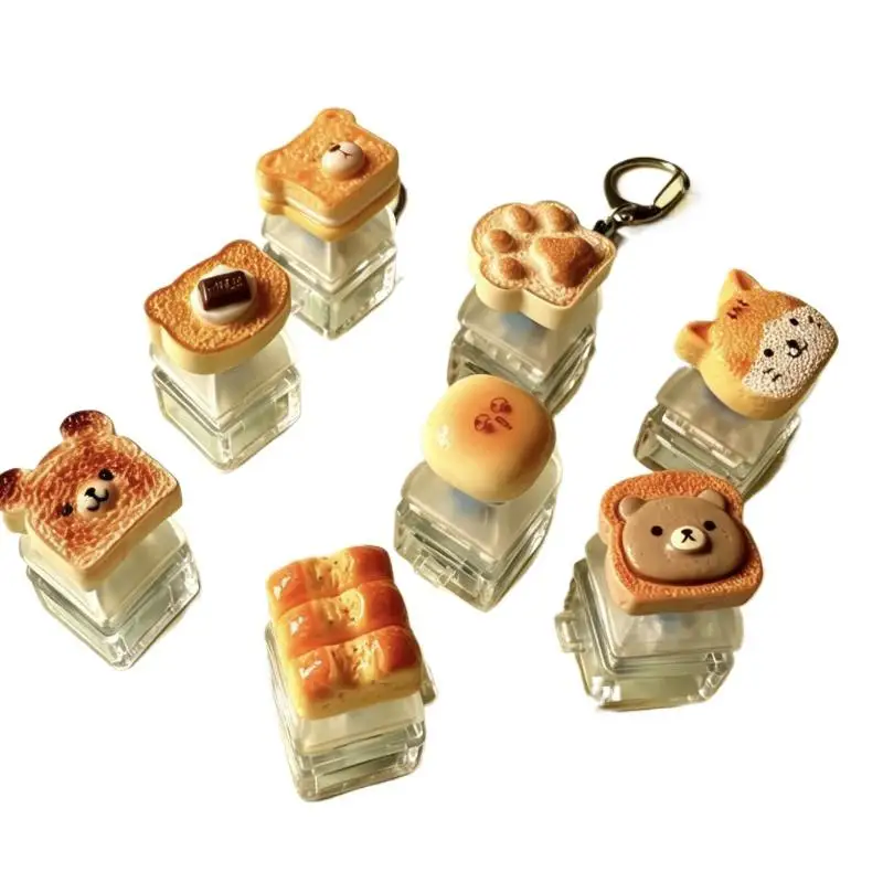 Lustiger Brot-Tastenkappen-Stressabbau-Klicker-Schlüsselanhänger, Mini-Mechanischer Anhänger, Tastaturknopf-Schlüsselring, Dekompressions-Fingerspitzen-Schlüsselring – Detail 6