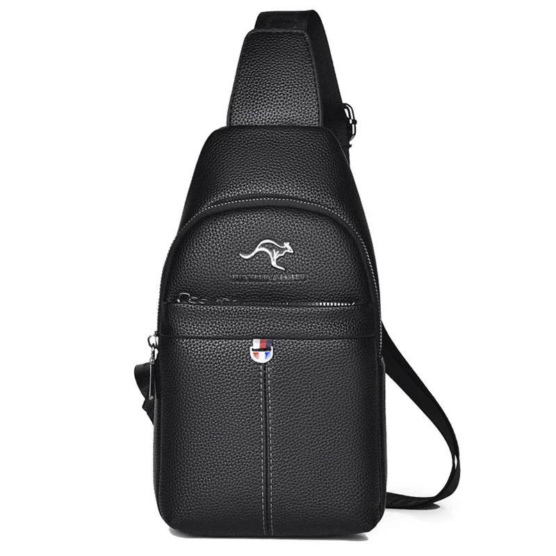 

2025 Brand Men's Chest Bags Business Commuting Men's Shoulder Crossbody Bag Large Capacity Multi-compartment Soft Leather Bag