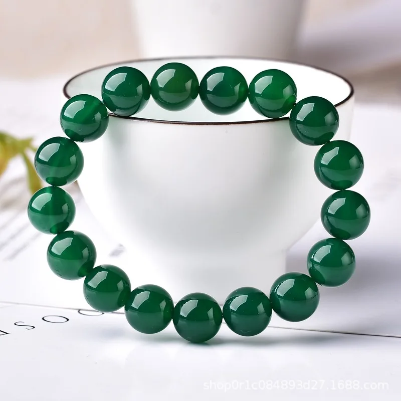 Brazil Ice-like Chalcedony Bracelet Men's and Women's Agate Couple Single Ring Jasper Green Jade