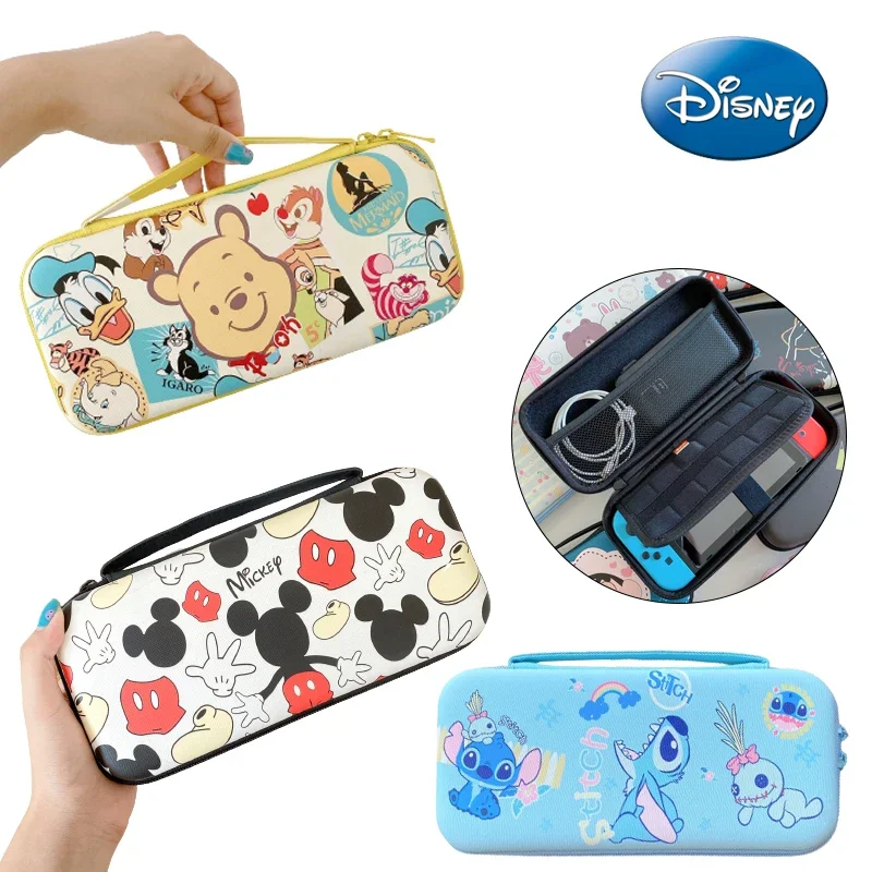 Disney stitch saco de armazenamento bolsa de proteção para nintendo switch console anime caso duro portátil viagem caixa transporte acessórios