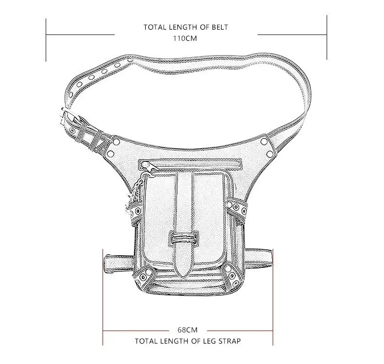 Kyberpunk-女性用ウエストスチームパンクバッグ,ウエストストラップ,ヒップベルト,バナナバッグ,屋外ショルダー,携帯電話,バッグ,財布