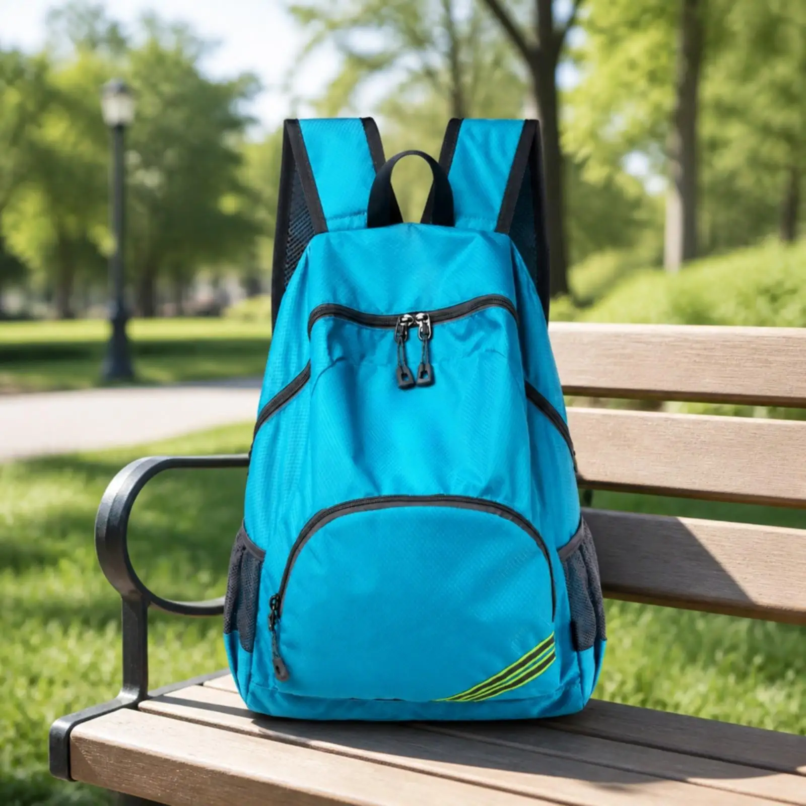 Compact Foldable Backpack for Travelers Oxford Cloth Rucksack with Cushioned Straps Ideal for School Camping and City Walks