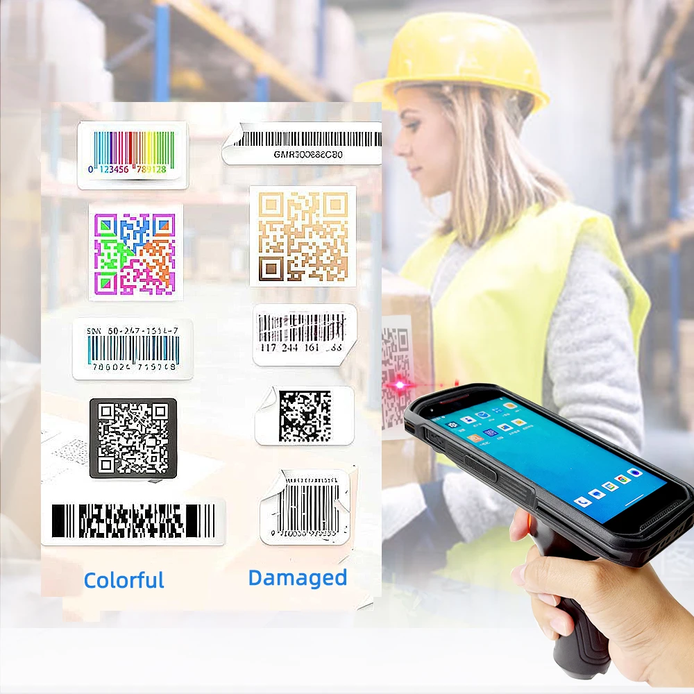 وعرة المساعد الشخصي الرقمي الصناعي أندرويد ماسح الباركود 1D 2D رمز الاستجابة السريعة يده المساعد الشخصي الرقمي محطة الكمبيوتر مع NFC اللاسلكية 4G للمستودع