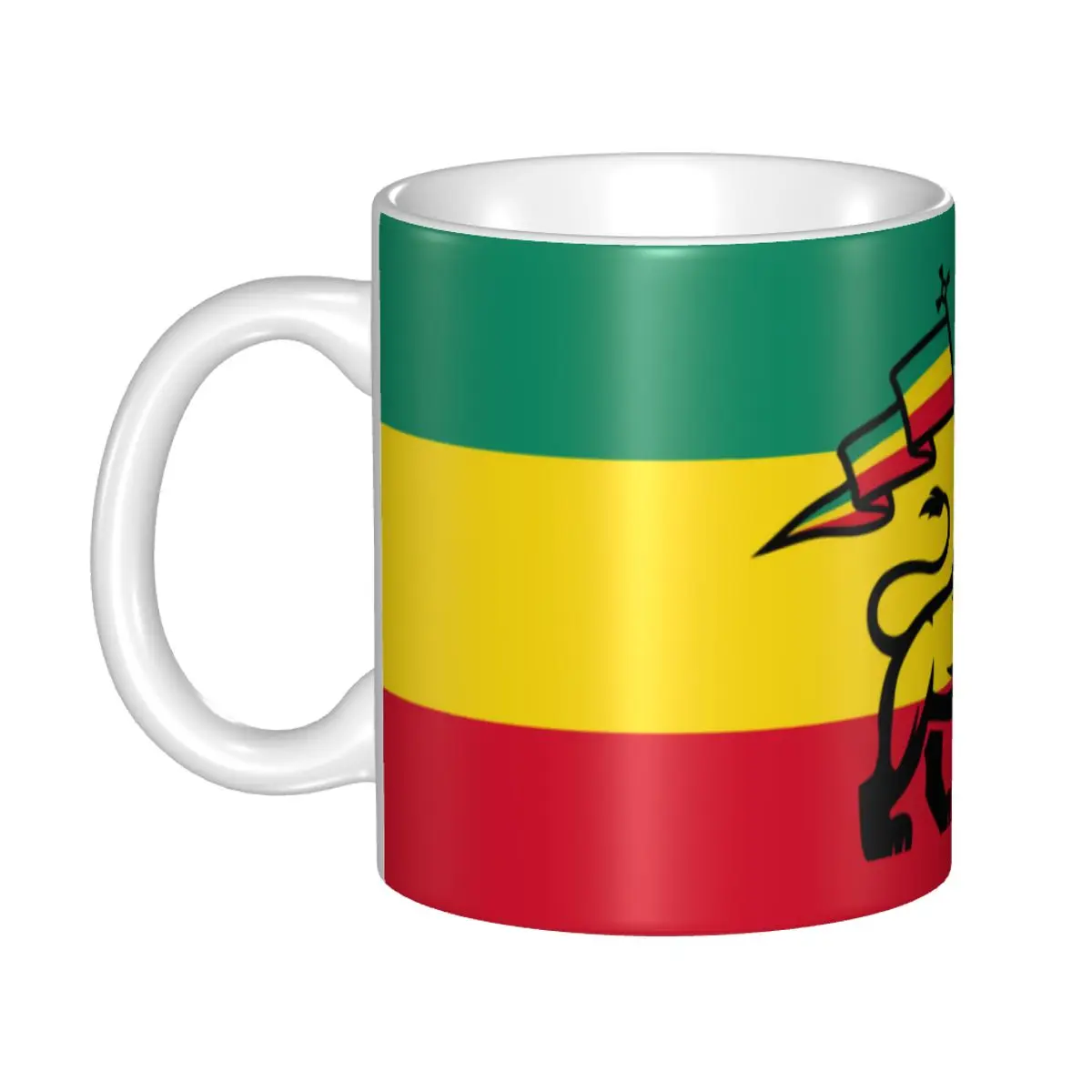 

Jamaica Rasta Judah Lion Rastafari Flag Mug Custom Coffee Ceramic Mug Cup Creative Present