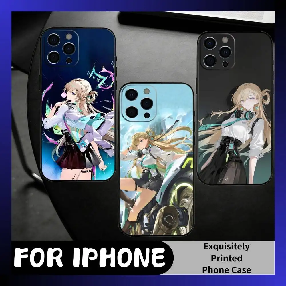 

L-Lynae Game WuWa Phone Case For iPhone17,16,15,14,13,12 Plus,Max Soft Silicone Black Cover