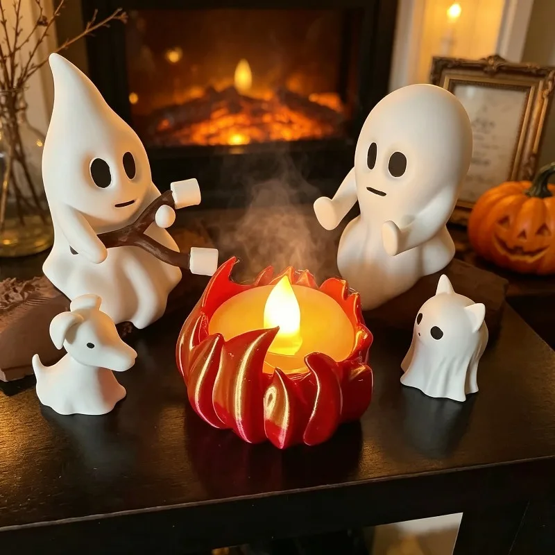 1 Set ！！！Halloween Ghost Campfire Decor Spooky Outdoor Party Haunted House Props Scary Backyard Scene Gathering Decoration Gift