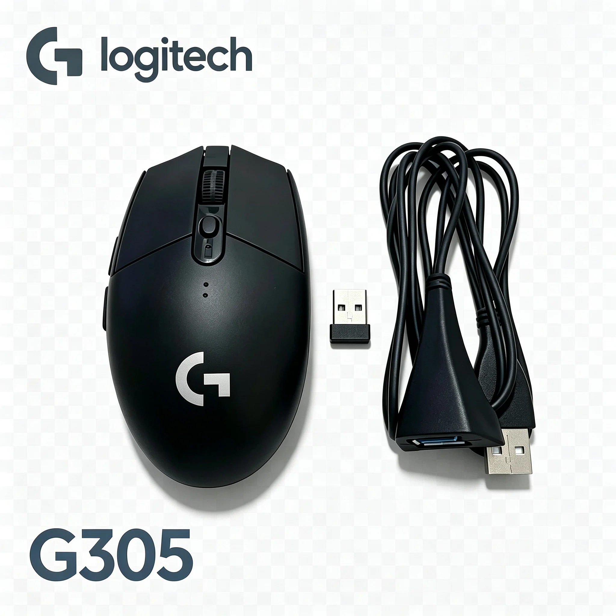 Logitech G305 LIGHTSPEED Wireless Gaming Mouse With Transfer Adapter Cable Programmable Button Mice For Game Player Office Home