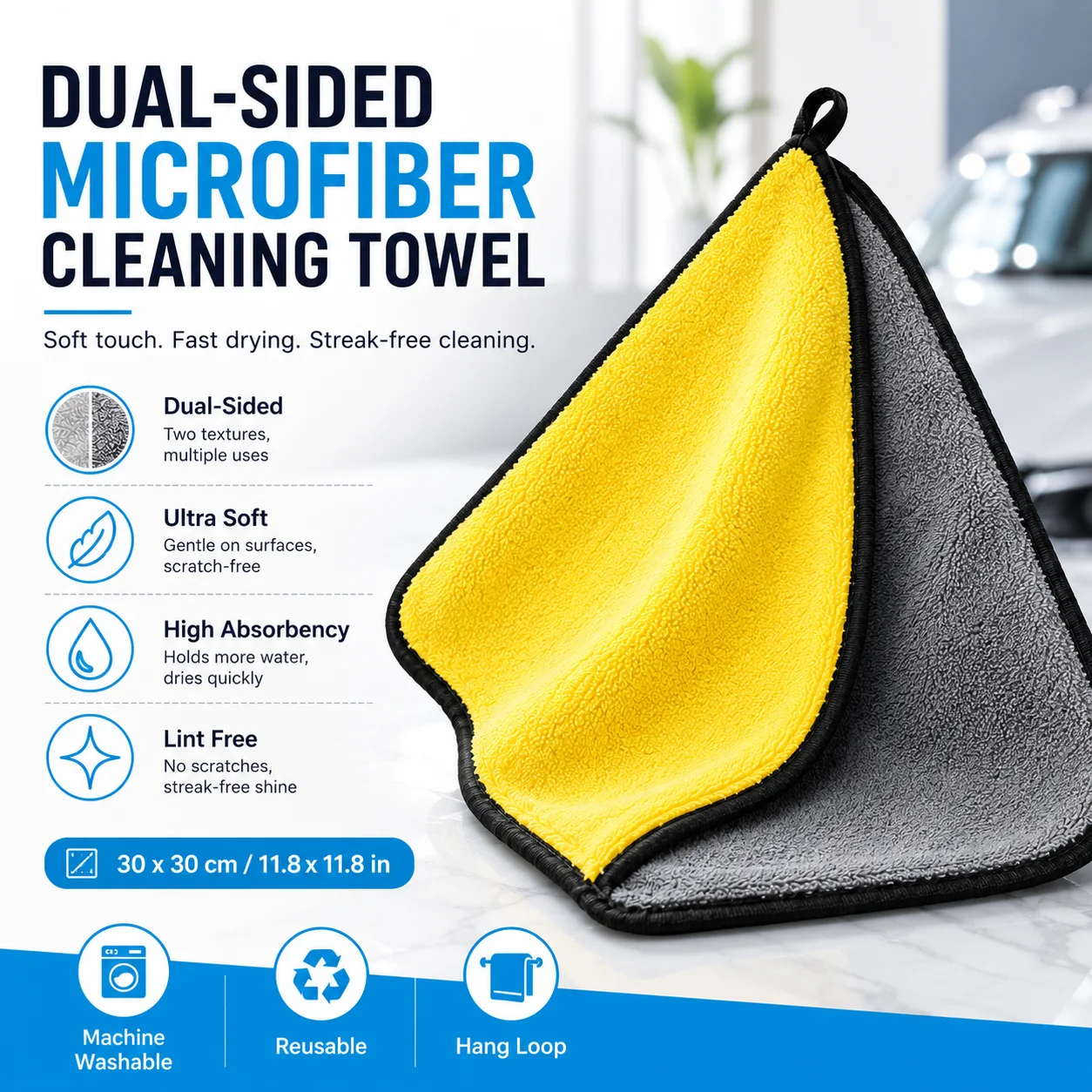 Home Textiles Towel Set - 3/5/10PCS Microfiber Cleaning Towel Soft Absorbent