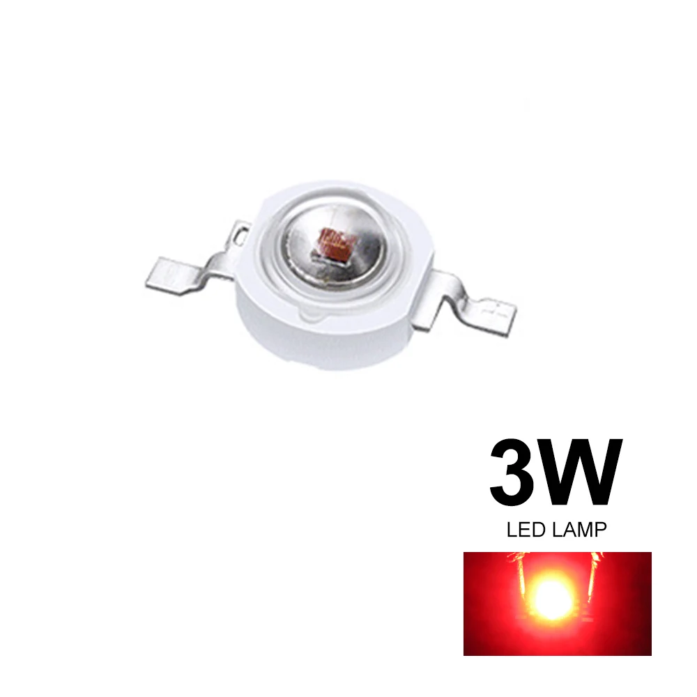 10/50Pcs Real Full Watt 3W High Power LED Lamp Bulb Diode SMD LED Red Blue Green White Light Chip For Lawn Ceiling Spot light